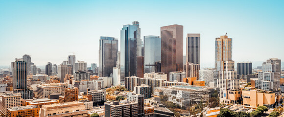 panoramic view at the city center of los angeles