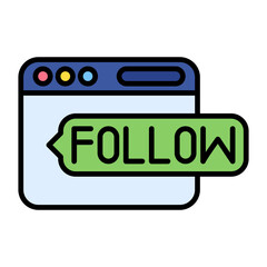 Do Follow Flat Multicolor Icon