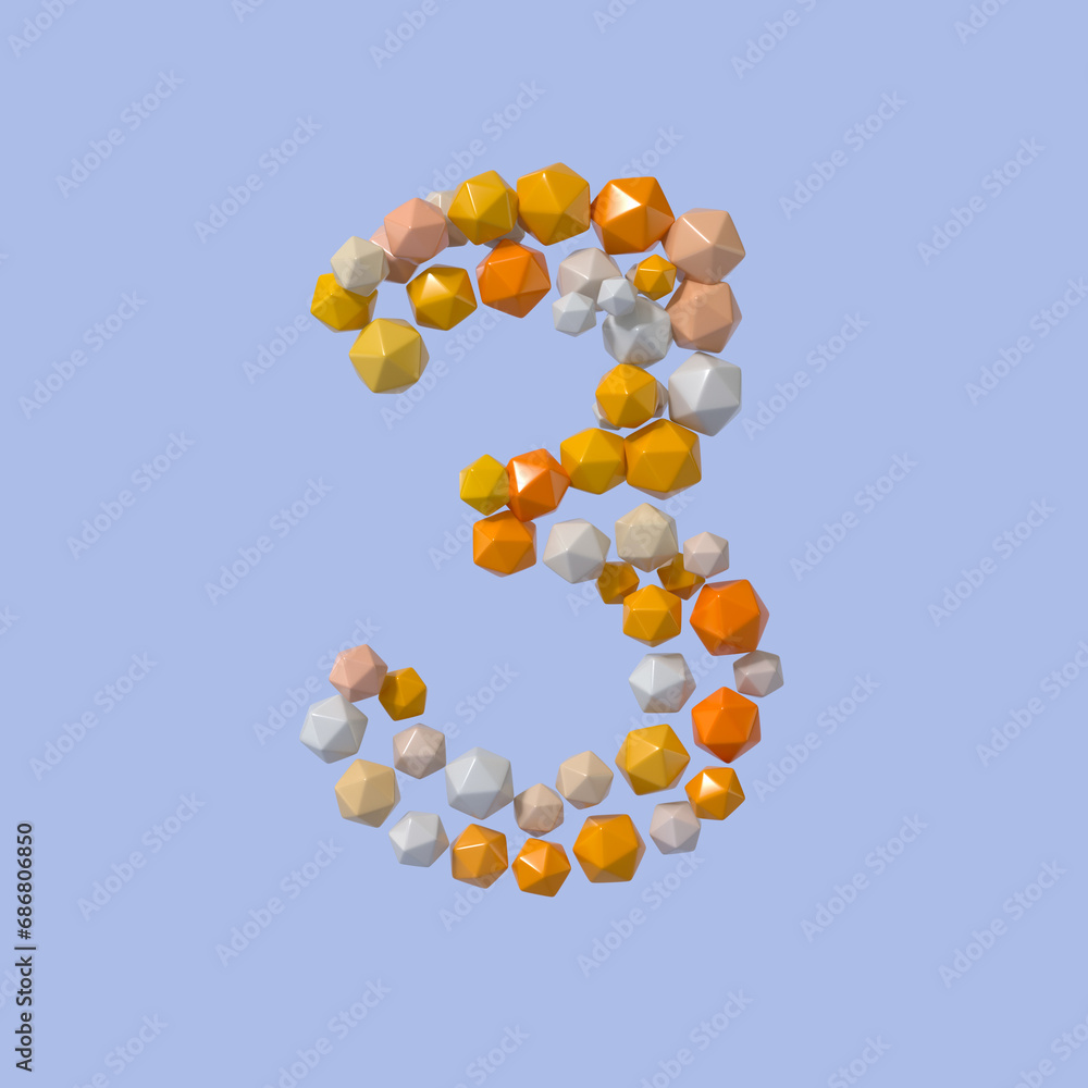 Poster multicolored particle sphere style alphabet 
