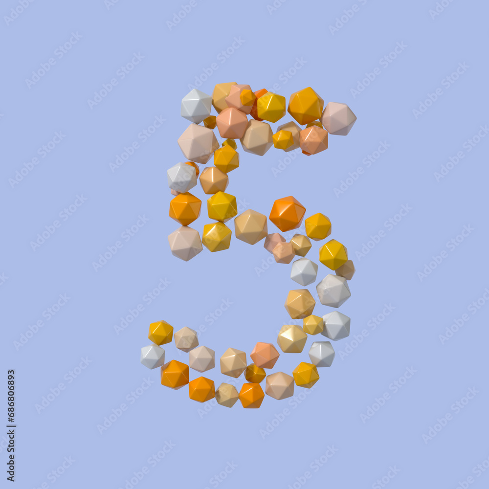 Poster multicolored particle sphere style alphabet 