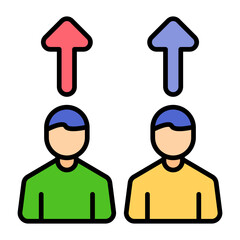 Team Efficiency Flat Multicolor Icon