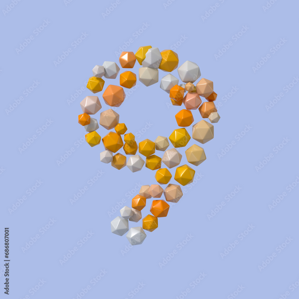 Poster multicolored particle sphere style alphabet 
