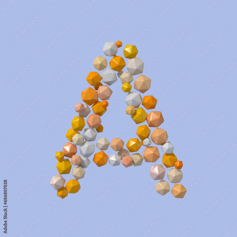 Aufkleber multicolored particle sphere style alphabet 