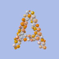 Multicolored Particle Sphere Style Alphabet 