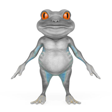 little frog cartoon in a pose