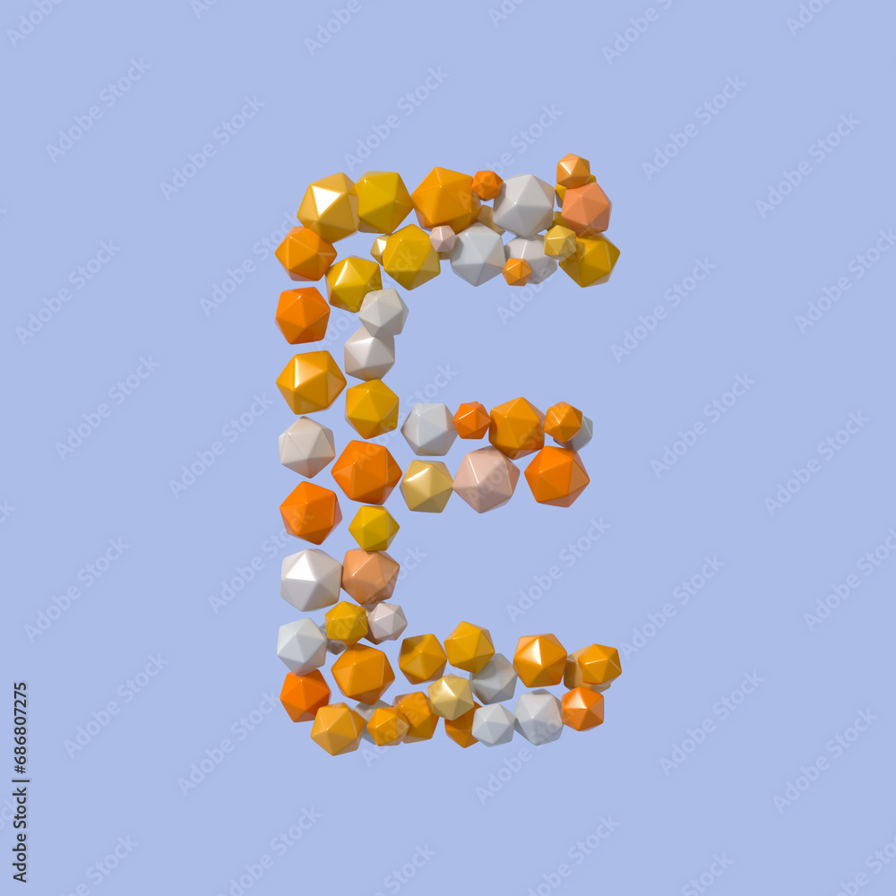 Poster multicolored particle sphere style alphabet 
