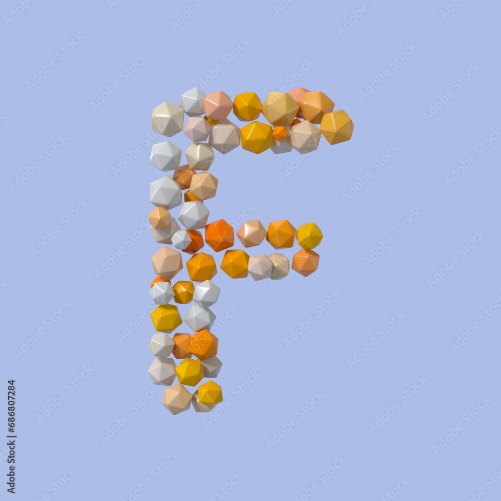 Poster multicolored particle sphere style alphabet 