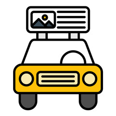 Car Display Flat Multicolor Icon