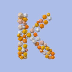 Multicolored Particle Sphere Style Alphabet 