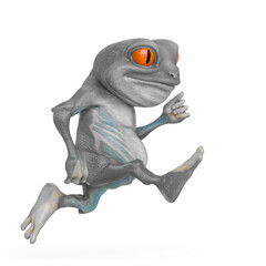 Obraz premium little frog cartoon is running