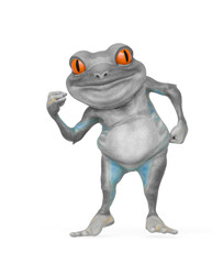 little frog cartoon is strong