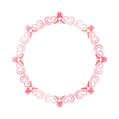 素材_フレーム_春をイメージしたピンクの飾り枠。シンプルで高級感のある囲みのデザイン。字無