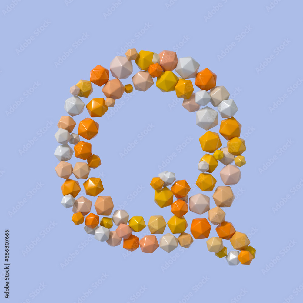 Poster multicolored particle sphere style alphabet 