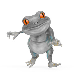 little frog cartoon wants to catch up