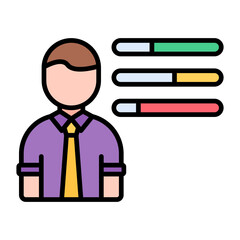 Employee Skills Flat Multicolor Icon