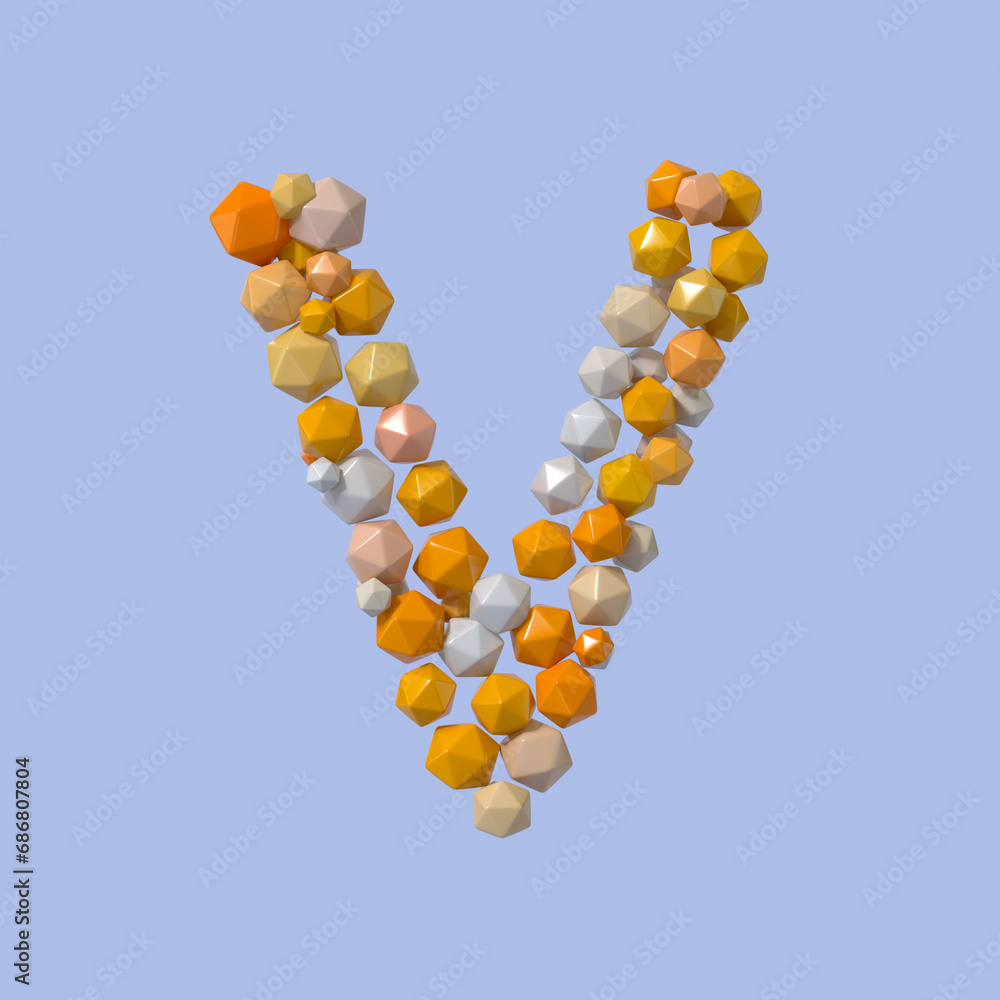 Aufkleber multicolored particle sphere style alphabet 
