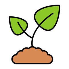 Green Sprout Flat Multicolor Icon