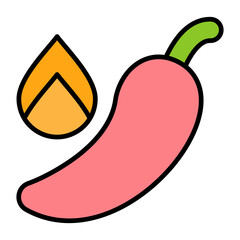 Hot Pepper Flat Multicolor Icon