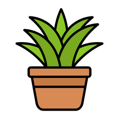 Spider Plant Flat Multicolor Icon