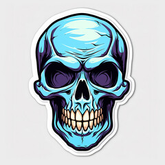 Fototapeta premium Skull sticker art, generative ai 