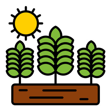 green plants sun over brown soil clip art preview