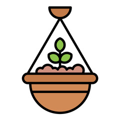 Air Planting Flat Multicolor Icon