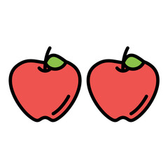 Apples Flat Multicolor Icon
