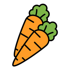 Carrots Flat Multicolor Icon