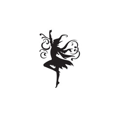 Christmas Elf Dancing Silhouette: Whimsical Dance Moves of an Elf Portrayed in Black Vector Christmas Elf Dancing
