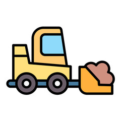Loader Truck Flat Multicolor Icon