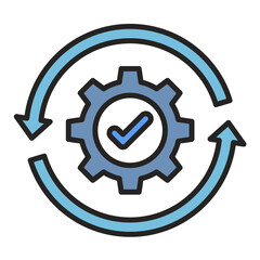 Gear Testing Flat Multicolor Icon