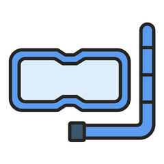 Mask and Snorkel Flat Multicolor Icon