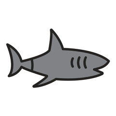 Shark Flat Multicolor Icon