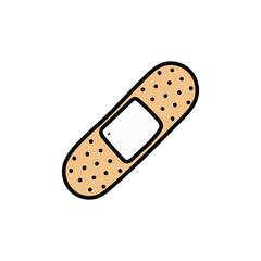 A hand-drawn doodle bandage on a white background.