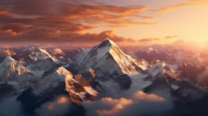 Fotobehang Lhotse Beautiful Mount Everest, highest peak concept in the world.