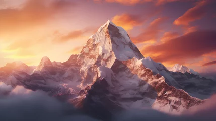 Zelfklevend Fotobehang Lhotse Beautiful Mount Everest, highest peak concept in the world.