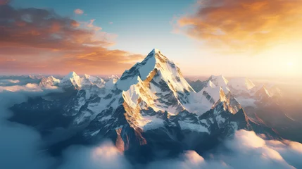 Fotobehang Lhotse Beautiful Mount Everest, highest peak concept in the world.