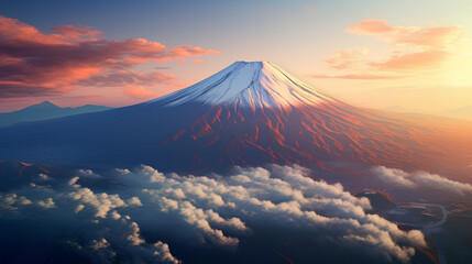 Beautiful Mount Fuji, Japan travel concept.