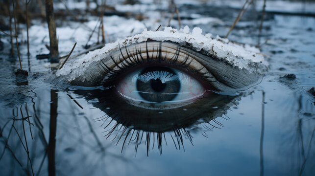 Icy Reflections: Eye of Solitude, Generative AI