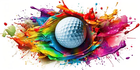 Gordijnen golf graphics of multicolored splat Generative AI © SKIMP Art
