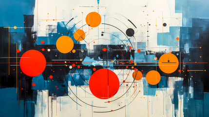 Peinture abstraite symbolisant la technologie web