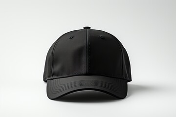 Black cap headwear accessory on front view mockup, generative ai - 686818646