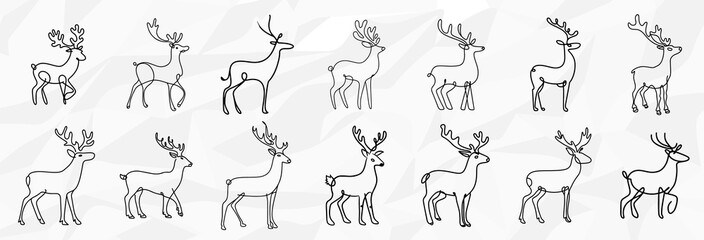 Anmutige Wildnis: Lineart-Zeichnungen von Rehen