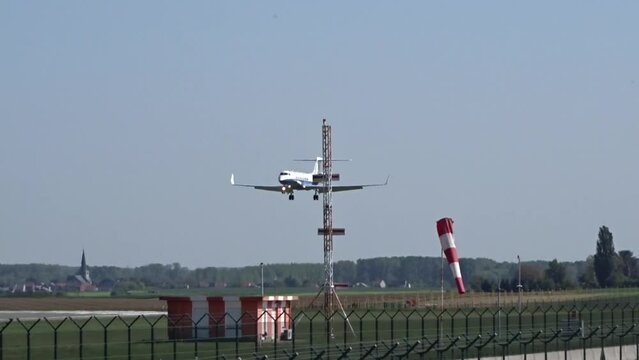 Private Jet On final approach into airport for landing