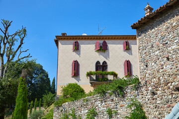 Beautiful view of the historic old town of Cavriana, province of Mantua, Italy.  