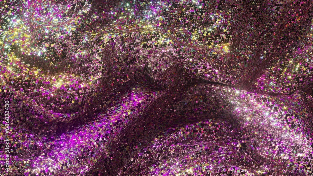Poster a fabric galaxy glimmers with a myriad of sequins, creating a cosmic swirl in this mesmerizing 3d il