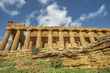 Ancient Greek Temple of Concord in the Valley of the Temples in Agrigento, on the southern coast of...