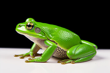 Obraz premium Green tree frog. Generated AI