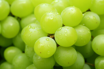 Close-Up of Bunch of Green Grapes Created with Generative AI Tools