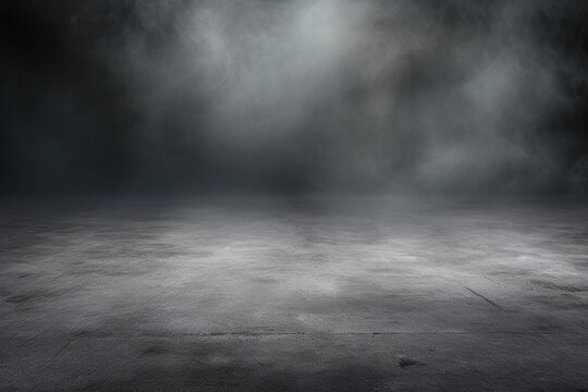 Dark Concrete Floor Texture with Mist or White Fog Created with Generative AI Tools © ThePixelCraft